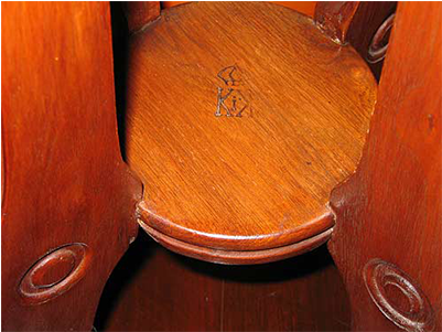 King Kalakaua's Monogram With Crown On Furniture - Plywood (400x400), Png Download