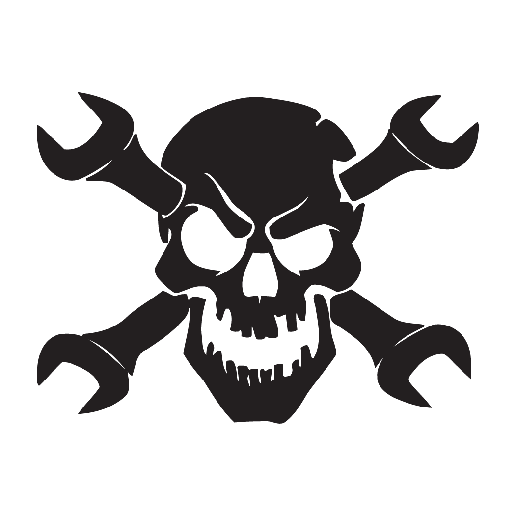 Skull Mechanic Decal - Skull And Wrenches (1051x1051), Png Download