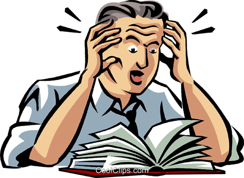 Stressed While Reading Through - Clipart Stressed (480x351), Png Download