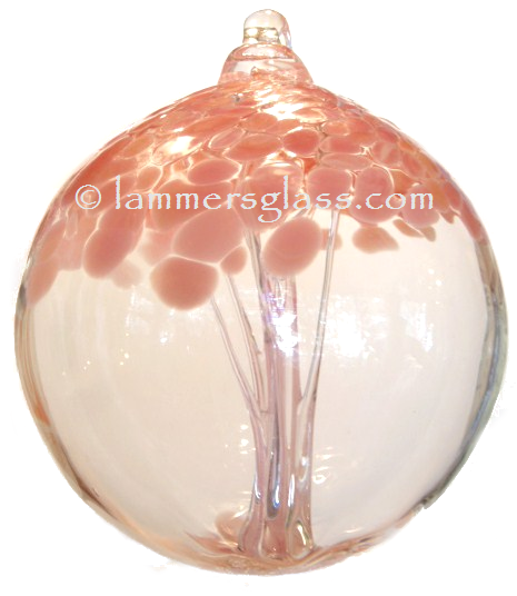 Blown Glass Tree Of Hope Breast Cancer Ball - Breast Cancer (465x536), Png Download