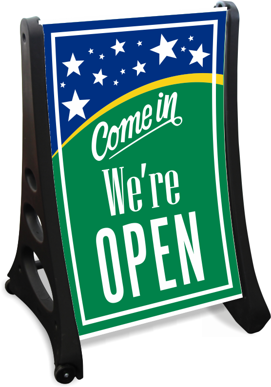 Come In We Are Open Sidewalk Sign Kit - Headline Sign Open/closed Plastic 200 X 300mm Red/white (800x800), Png Download
