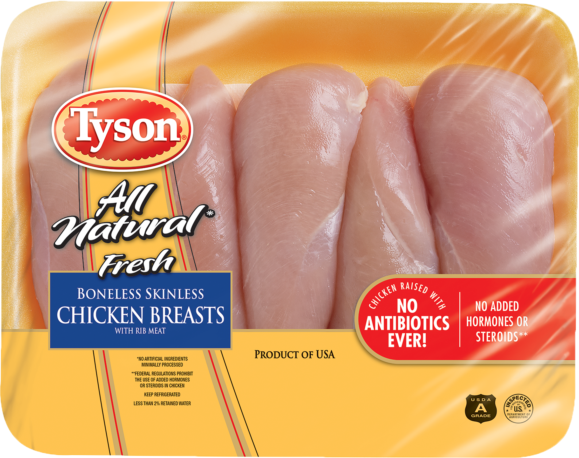 Tyson® All Natural Fresh Boneless Skinless Chicken - Nature Raised Farms Chicken Breast Tenderloins (2400x2400), Png Download