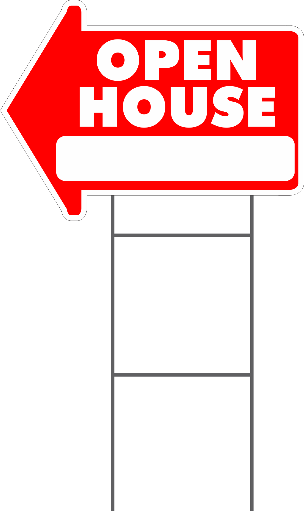 Open House Arrow Shape Yard Sign - Open House Yard Sign Png (1000x1683), Png Download