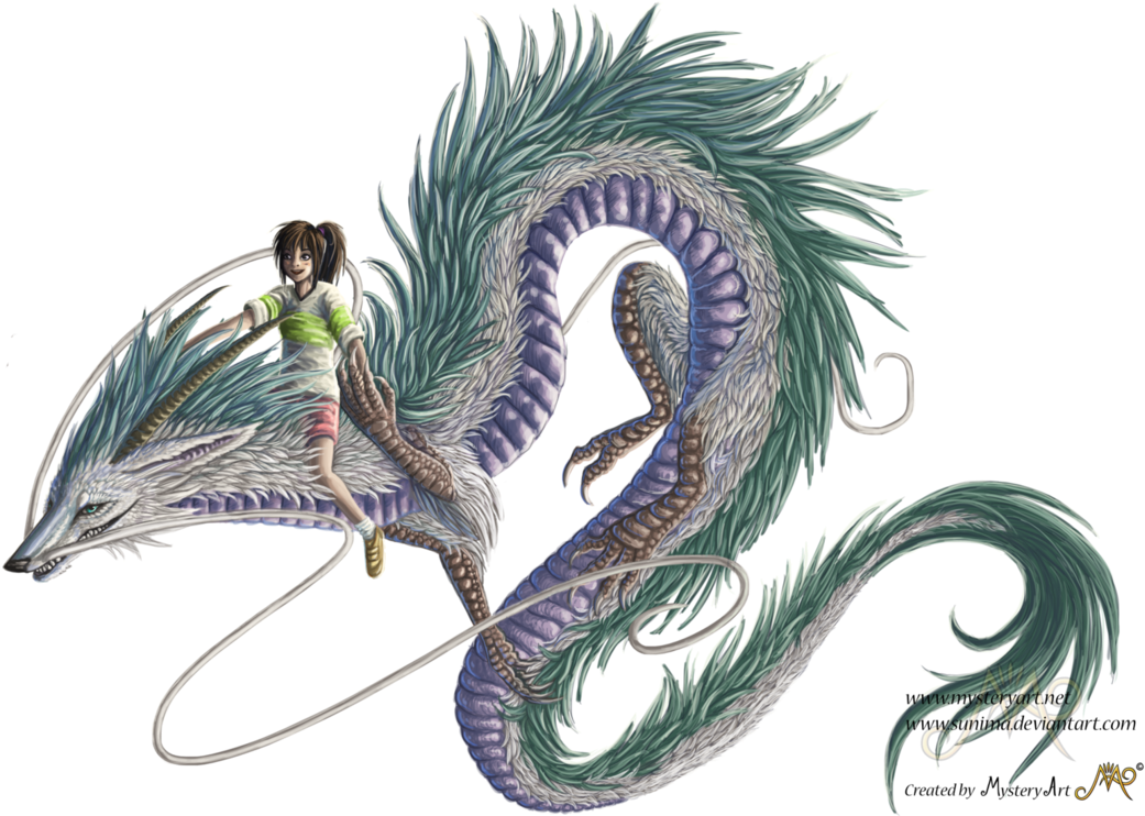 Spirited Away By Sunima - Haku Spirited Away Dragon Png (1078x741), Png Download