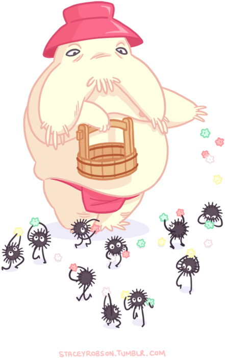 The Radish Spirit And Soot Sprites Staceyrobson - Spirited Away Radish Spirit (497x750), Png Download