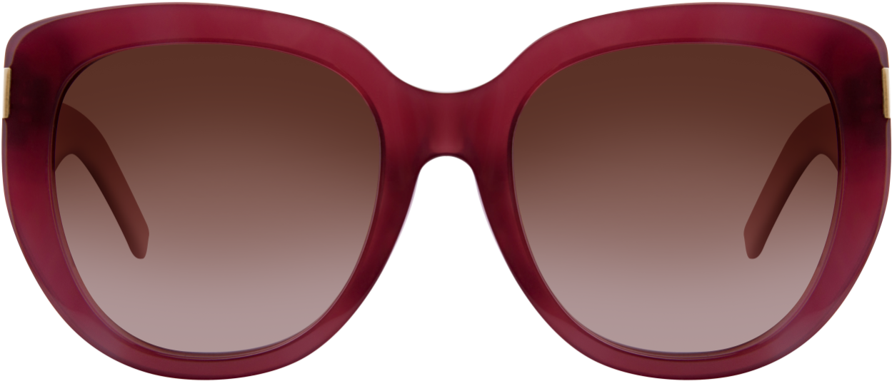 Yves Saint Laurent Sl 16/f I3n/d8 Sunglasses - Burgundy (1300x731), Png Download