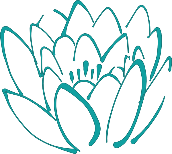12 Petal Teal Lotus Clip Art At Clker Com Vector Clip - Teal Flowers Clip Art (600x537), Png Download