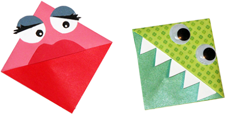 Origami Bookmark (500x383), Png Download