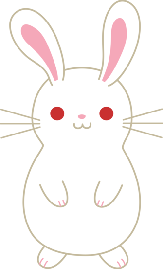 Kawaii Clipart Bunny - Cute White Rabbit Png (335x550), Png Download