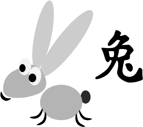 Chinese Horoscope Rabbit Sign Character Clipart Png - Chinese Astrology (555x555), Png Download