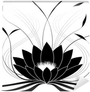 Black Japanese Lotus Wall Mural • Pixers® • We Live - Lotus Flower Black And White Buddhism (400x400), Png Download