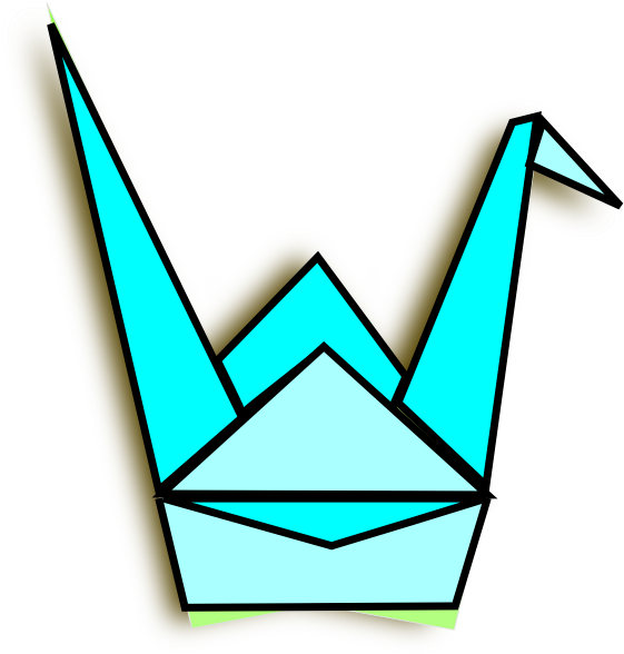 Blue Origami Crane Svg Clip Arts 564 X 594 Px (564x594), Png Download
