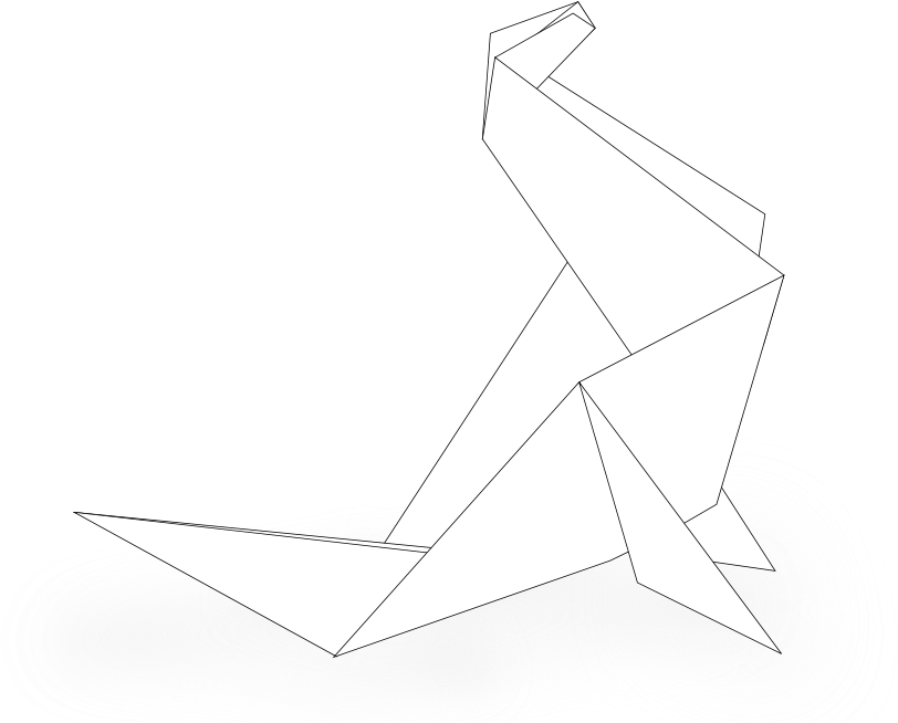 Foca Origami Black White Line Art 999px 117 - Coloring Book (999x704), Png Download