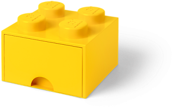 Lego Brick Drawer - Lego Storage 4 Knob Brick - 1 Drawer (bright Yellow) (800x600), Png Download