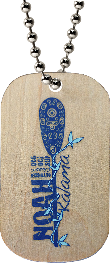 Wooden Dog Tags - 2 Stainless Steel Ball Chain Necklace (865x865), Png Download