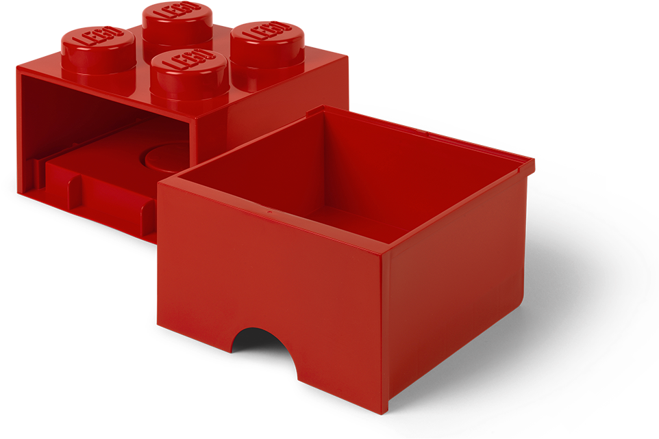 Lego Brick Drawers - Lego Storage 4 Knob Brick - 1 Drawer (bright Red) (1200x1200), Png Download