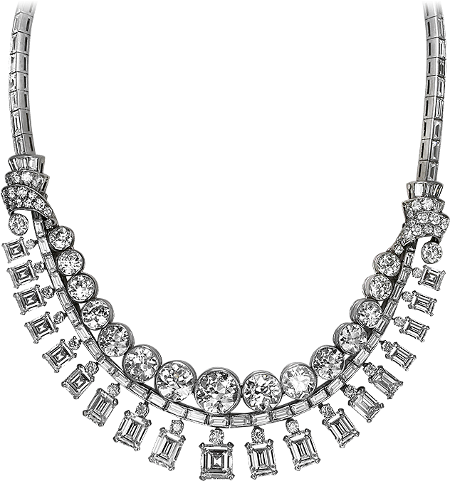 Diamond Necklace - Light Weight Diamond Necklace (700x700), Png Download