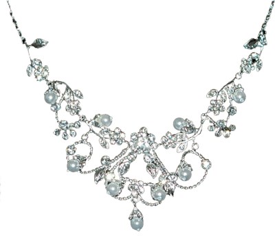 Beautiful And Elegant Diamond Necklace With Elegant - Diamond Necklace With Transparent Background (400x344), Png Download