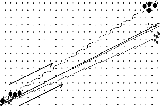 Particle Trajectories For A Mixture Of Particles Of - Particle (673x473), Png Download
