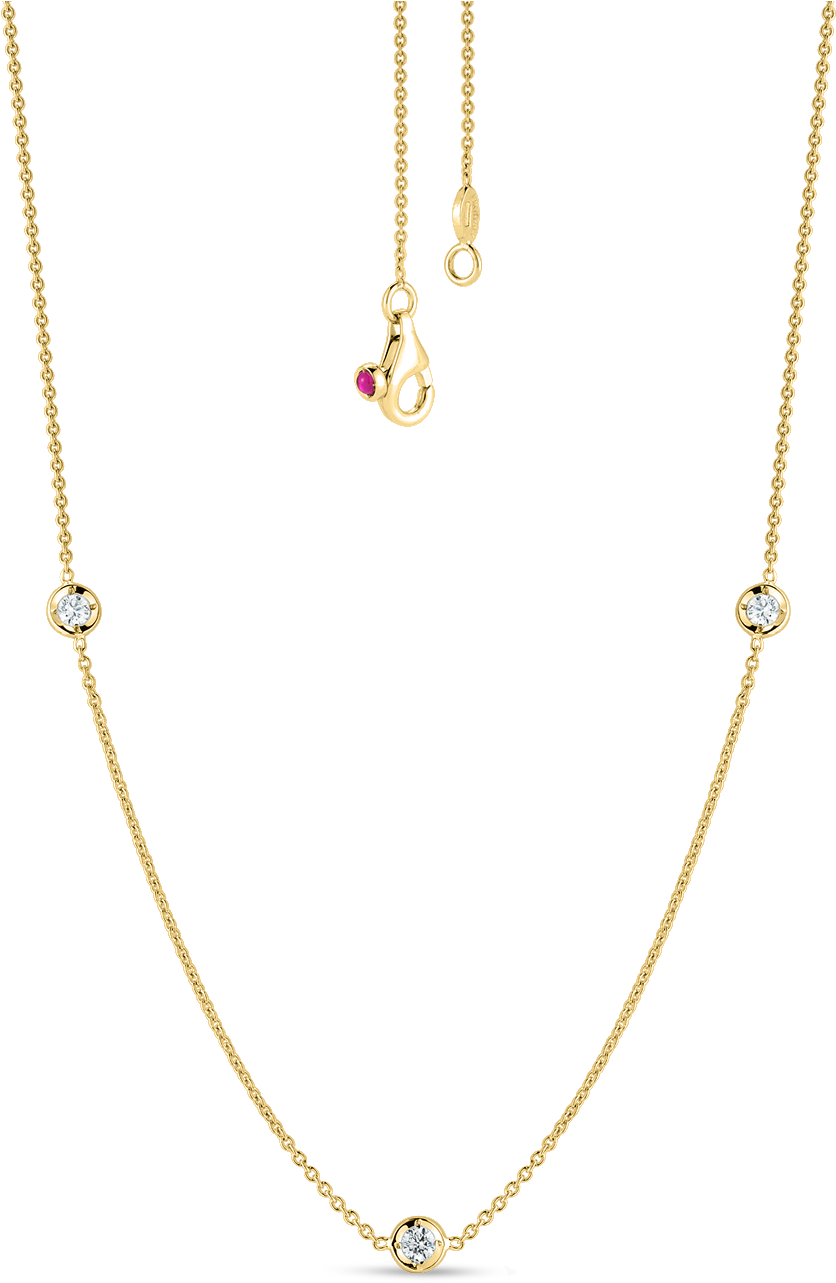 Roberto Coin Diamonds By The Inch 18k Yellow - Necklace (1600x1600), Png Download