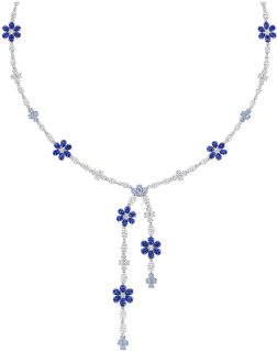 Forget Me Not By Harry Winston, Lariat Sapphire And - Necklace (525x350), Png Download
