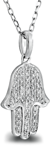 Diamond Hamsa Pendant - Locket (510x510), Png Download