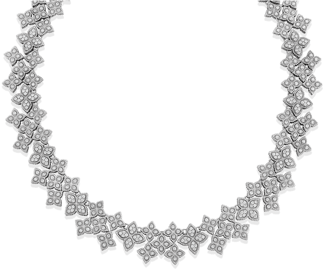 Roberto Coin Wide Link Collar With Diamonds - Icono Original (800x800), Png Download