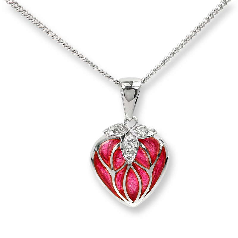 Nicole Barr Designs Sterling Silver Heart Necklace-red - Red Heart Necklace - Sterling Silver 18 Inch (800x800), Png Download