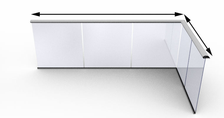 Glass Balustrade - Aerofoil System - Silver Anodised - Coffee Table (760x400), Png Download