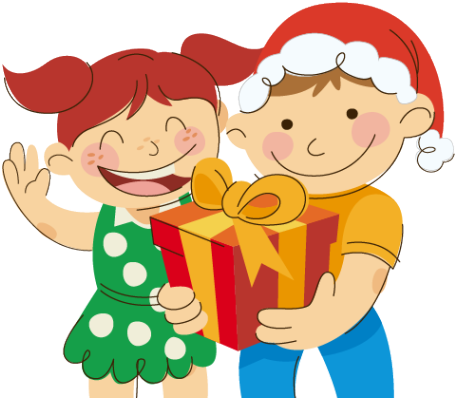 Organización Internacional De Desarrollo Social, Invita - Niños Con Regalos Png (456x420), Png Download