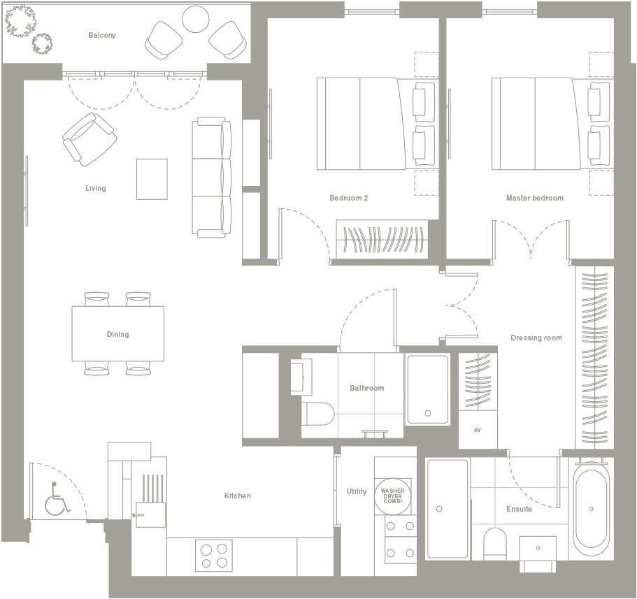 Apt-38 - Floor Plan (1750x1223), Png Download