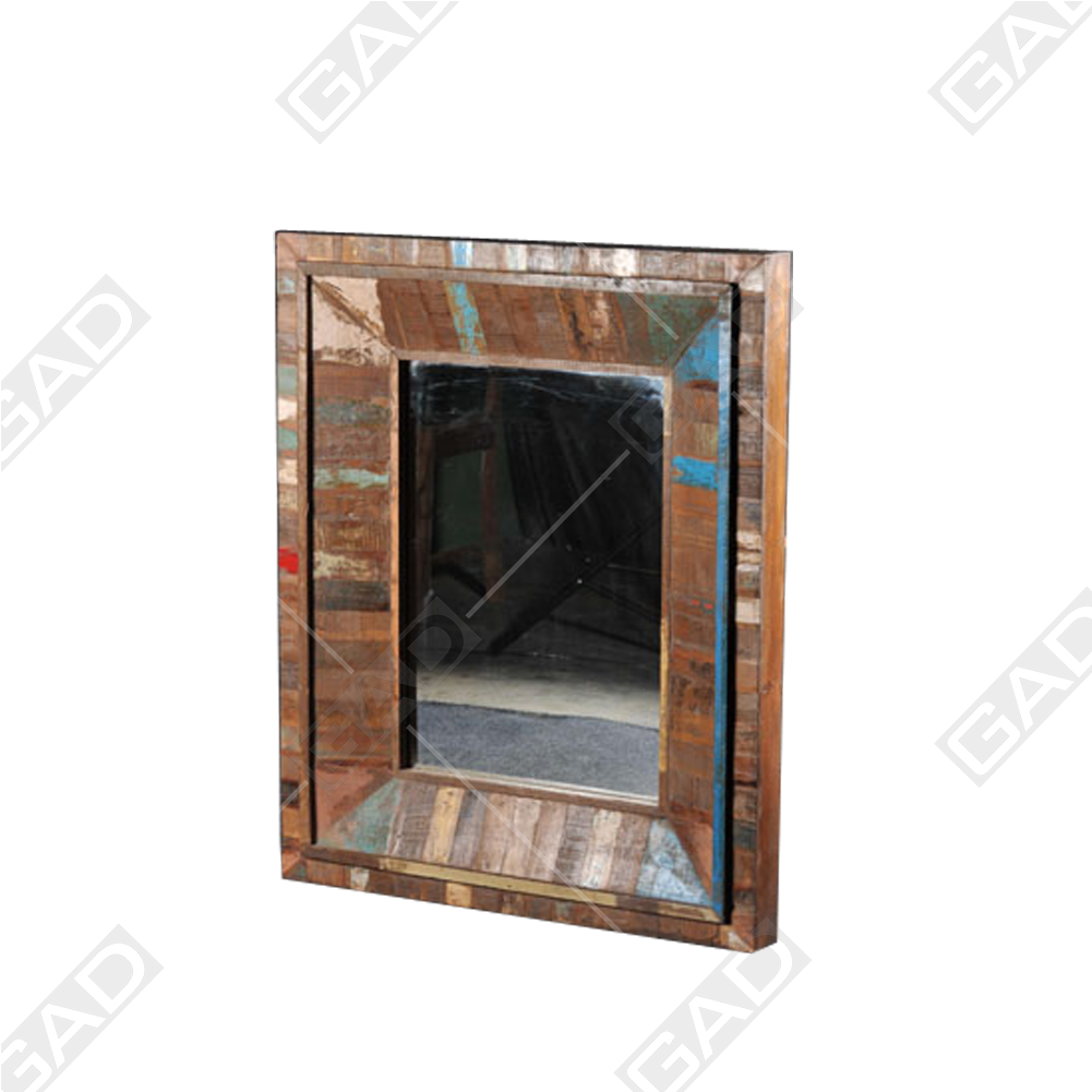 Streaked Wooden Mirror Frame - Mirror (1020x1020), Png Download