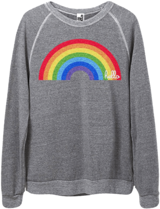 Hello Sweatshirt With Rainbow - Sweater (500x500), Png Download