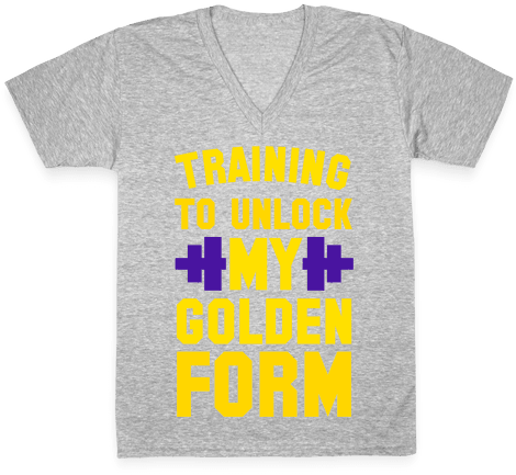 Training To Unlock My Golden Form V-neck Tee Shirt - Pasta Puns (484x484), Png Download