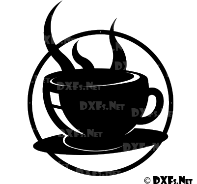 Coffee Cup Silhouette Dxf File For Cnc Cutting Machine - Coffee Cup Dxf (400x400), Png Download