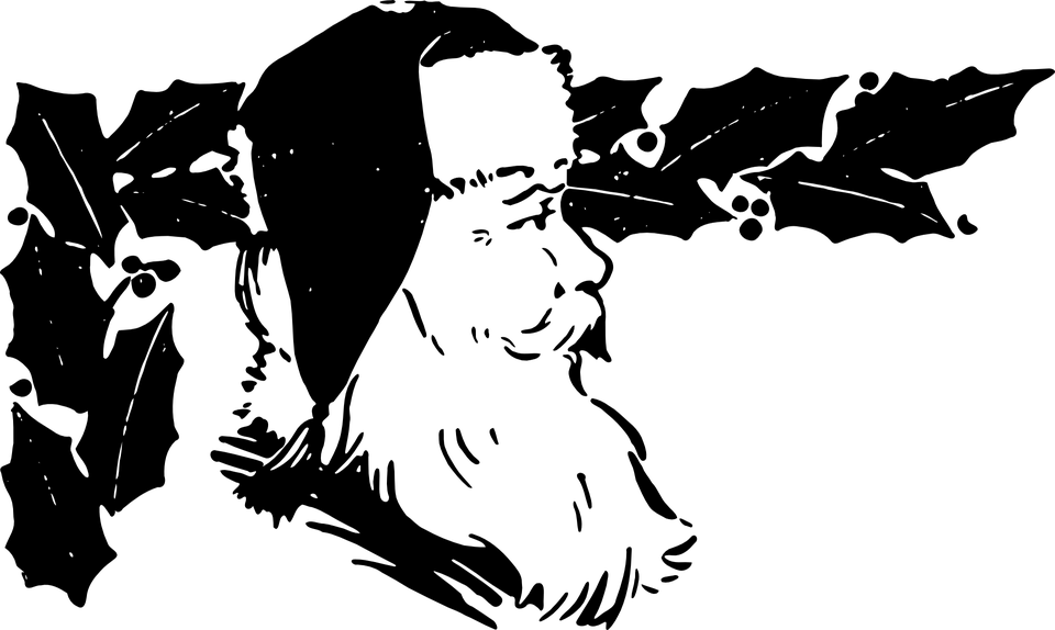 Santa Claus Frame Clipart Png - Papai Noel Png Preto (960x574), Png Download