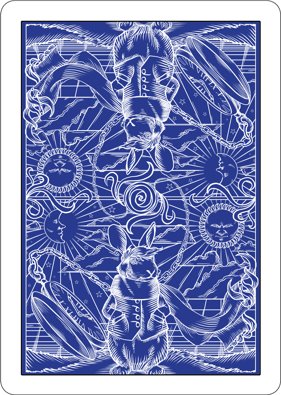 Card Back From The White Rabbit Bicycle Deck - Poker Card Back Png (1050x1437), Png Download