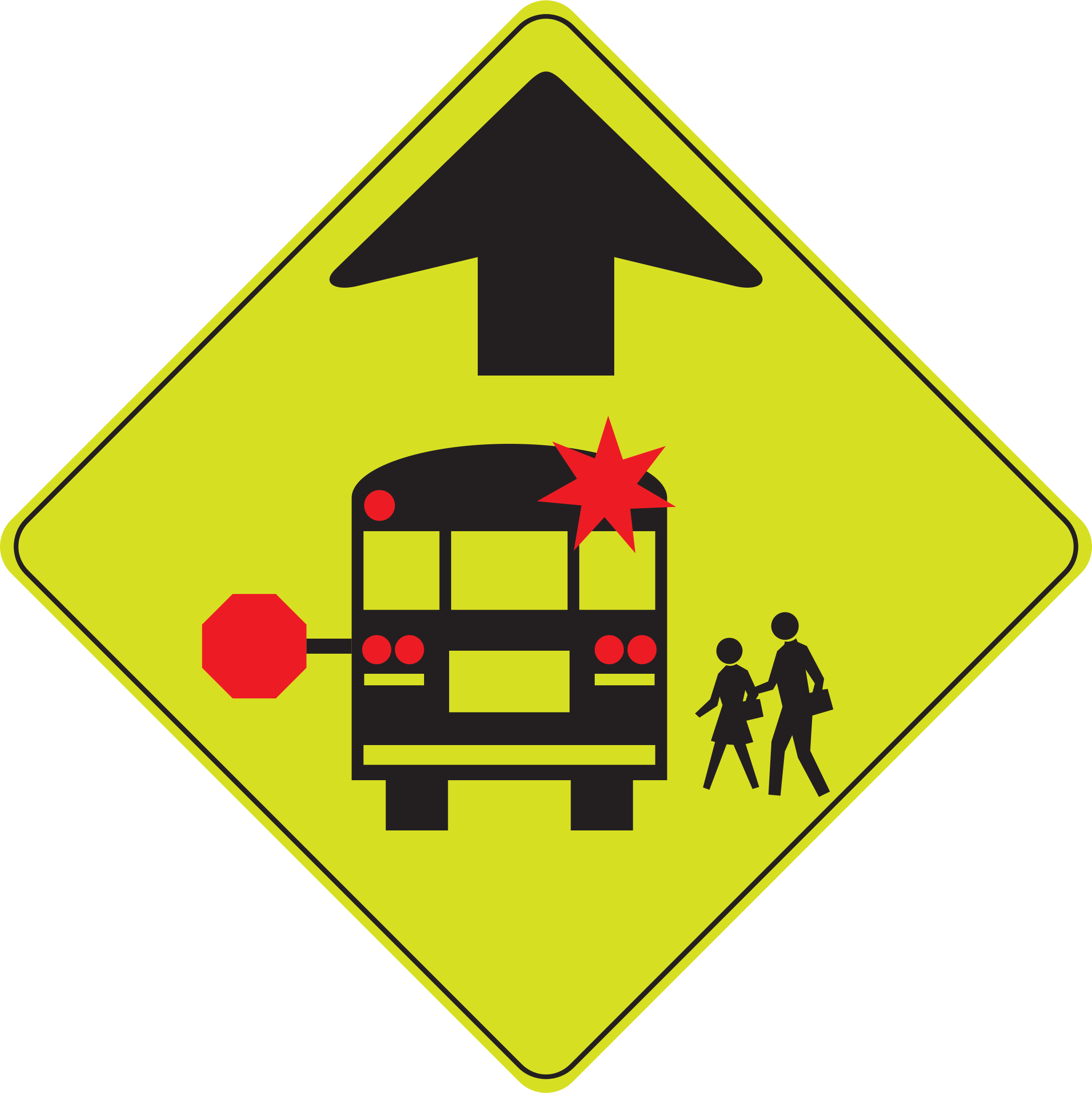 This Free Icons Png Design Of School Bus Stop Ahead (2176x2177), Png Download