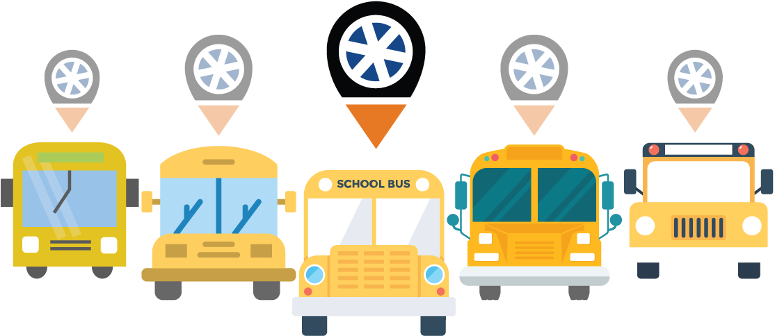 School Bus Stop Clipart - School Bus Gps Png (1119x606), Png Download