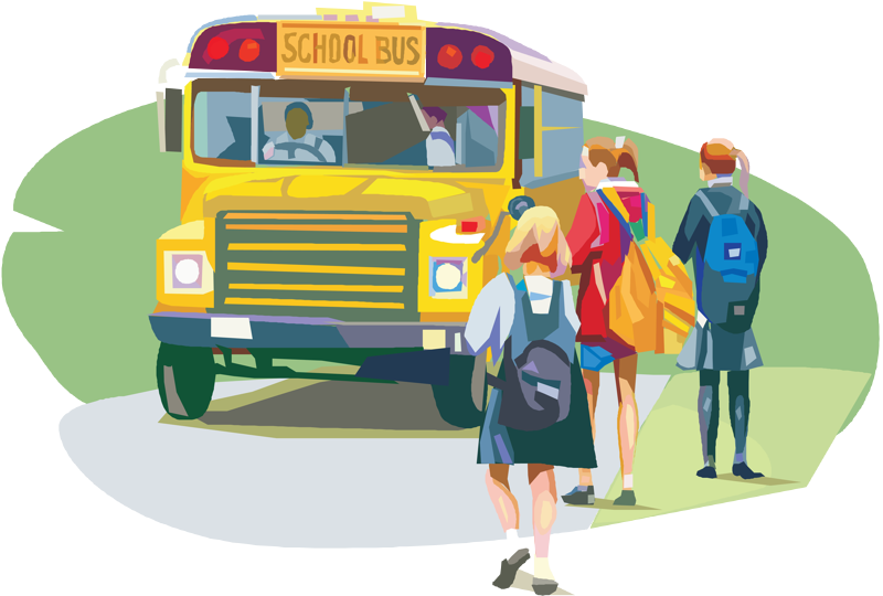 Picture Freeuse Download Board Clipart Bus Stop - Student Waiting For Bus (800x540), Png Download