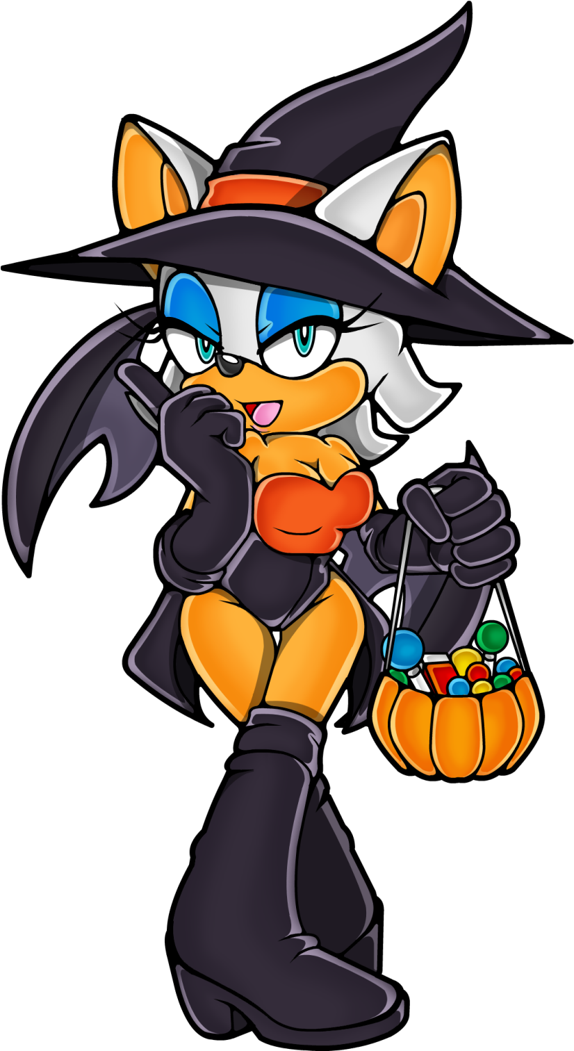 Hedgehog Clipart Halloween - Rouge The Bat Halloween (833x1515), Png Download