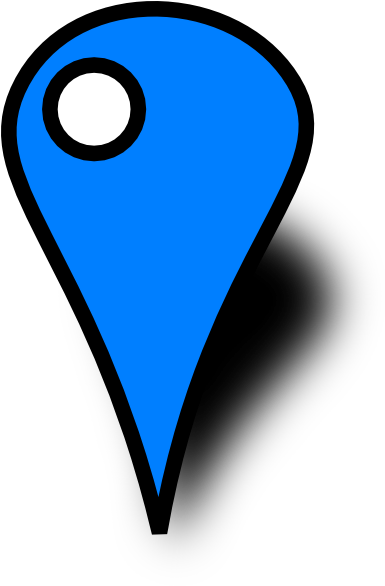 Blue Map Pin With White Dot Clip Art - Blue Dot On Map (384x597), Png Download
