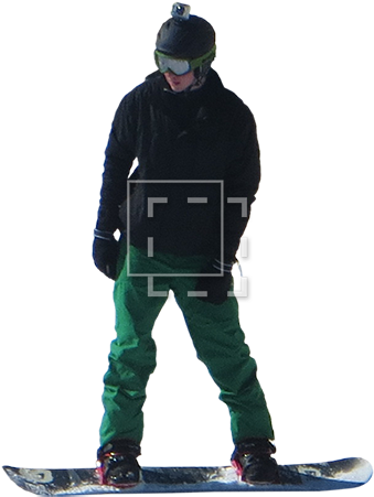 Boarder - Black Snowboard Jacket Green Pants (450x450), Png Download