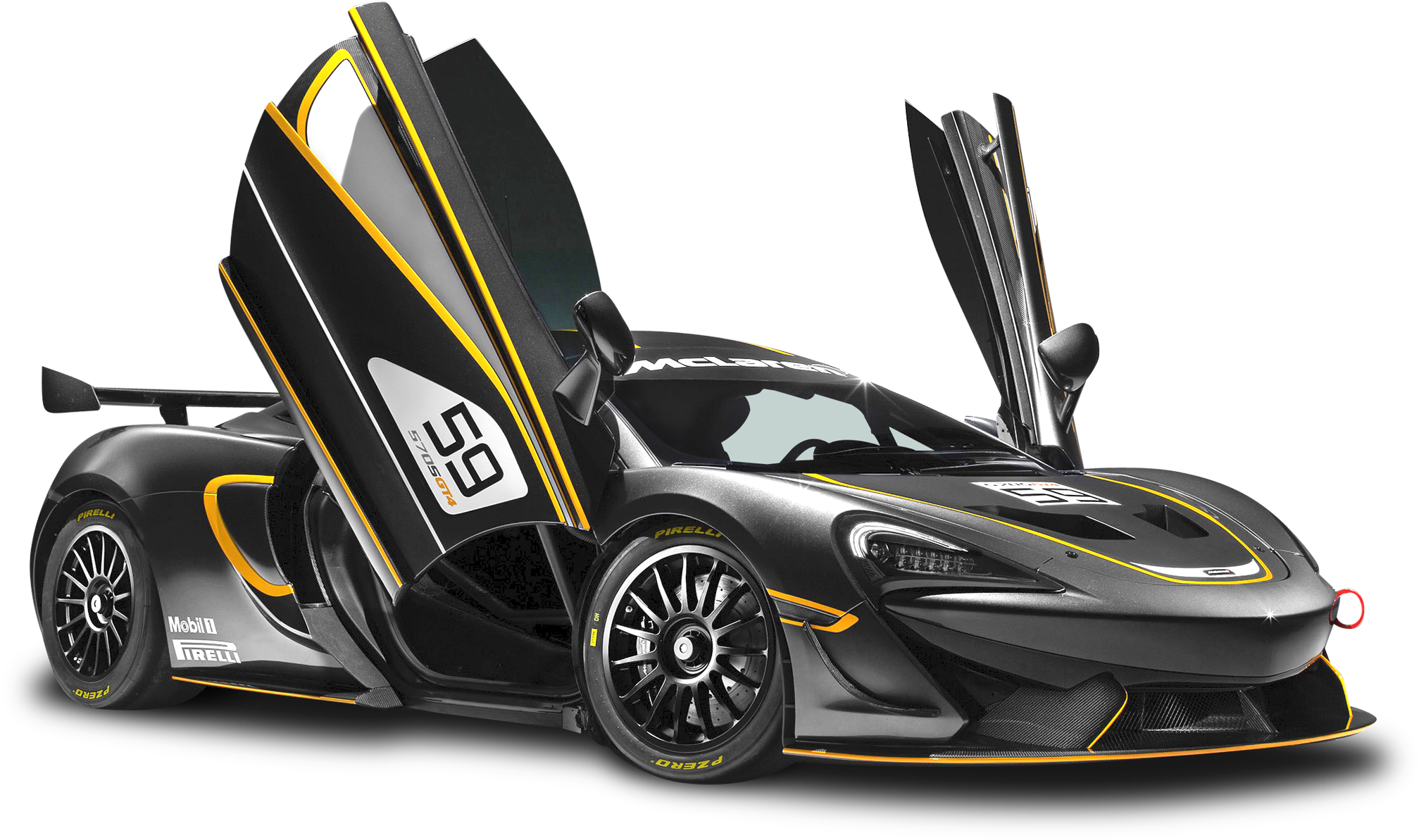 Black Mclaren 570s Gt4 Sports Car Png Image - Png Images Of Cars (2100x1292), Png Download