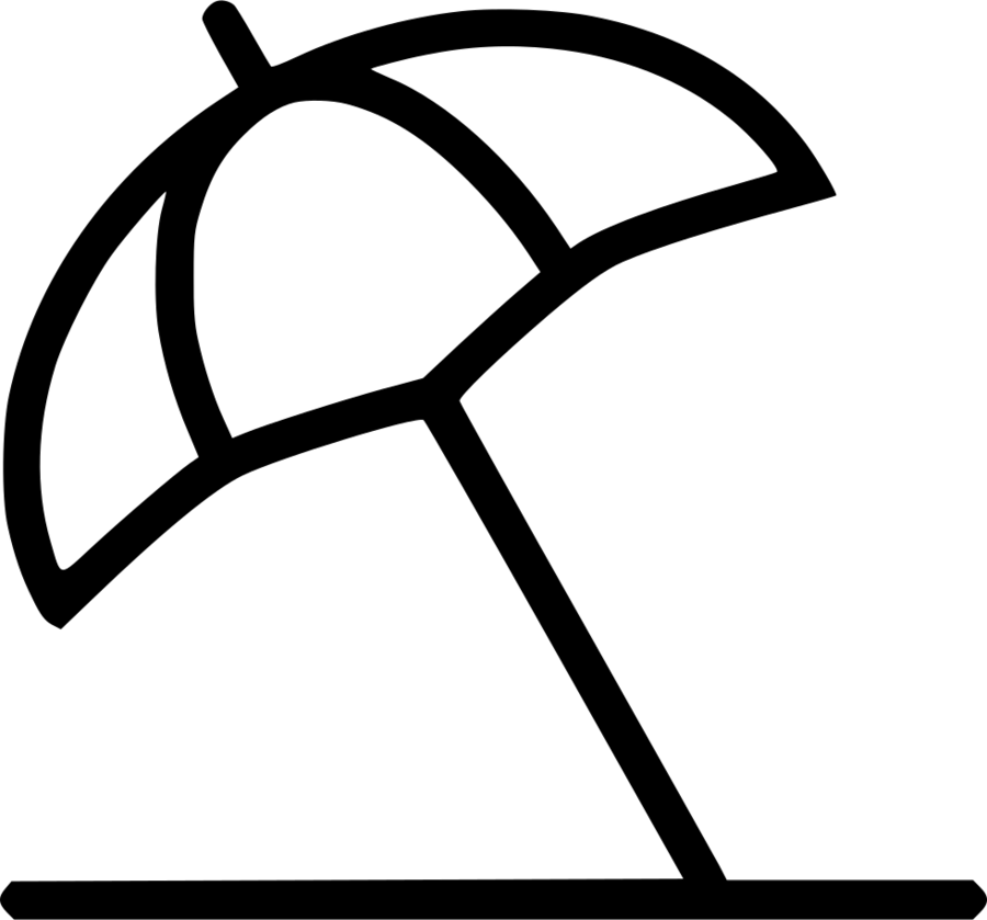Beach Umbrella Svg Clipart Pipa Beach Natal Genipabu - Beach Umbrella Logo Png (900x839), Png Download