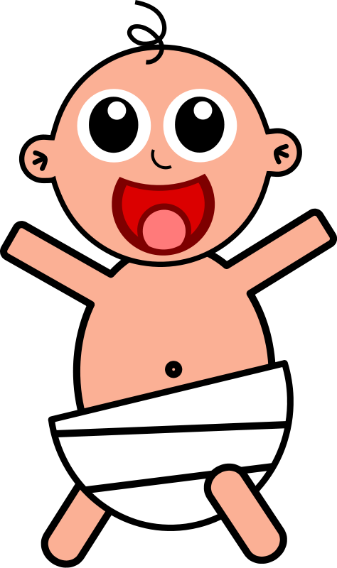 Free Cute Happy Baby Clip Art - Simple Baby Clipart (474x800), Png Download