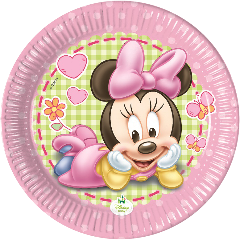 Piattini Baby Minnie - Disney Set Of 8 Baby Minnie 20cm Plates (778x780), Png Download