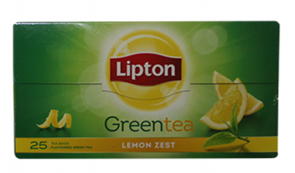 Lipton Green Tea Bag Lemon - Lipton Green Tea Lemon Zest (600x600), Png Download