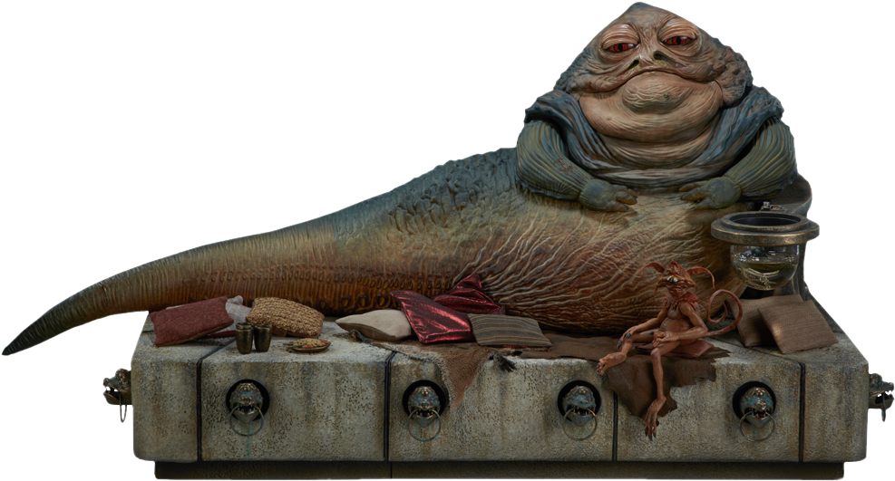 Jabba The Hutt And Throne Deluxe 1/6th Scale Action - Jabba The Hutt Sideshow (1000x664), Png Download
