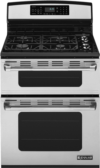 30" Freestanding Gas Double Oven Range With Convection - Jenn Air Stove Double Oven (550x550), Png Download